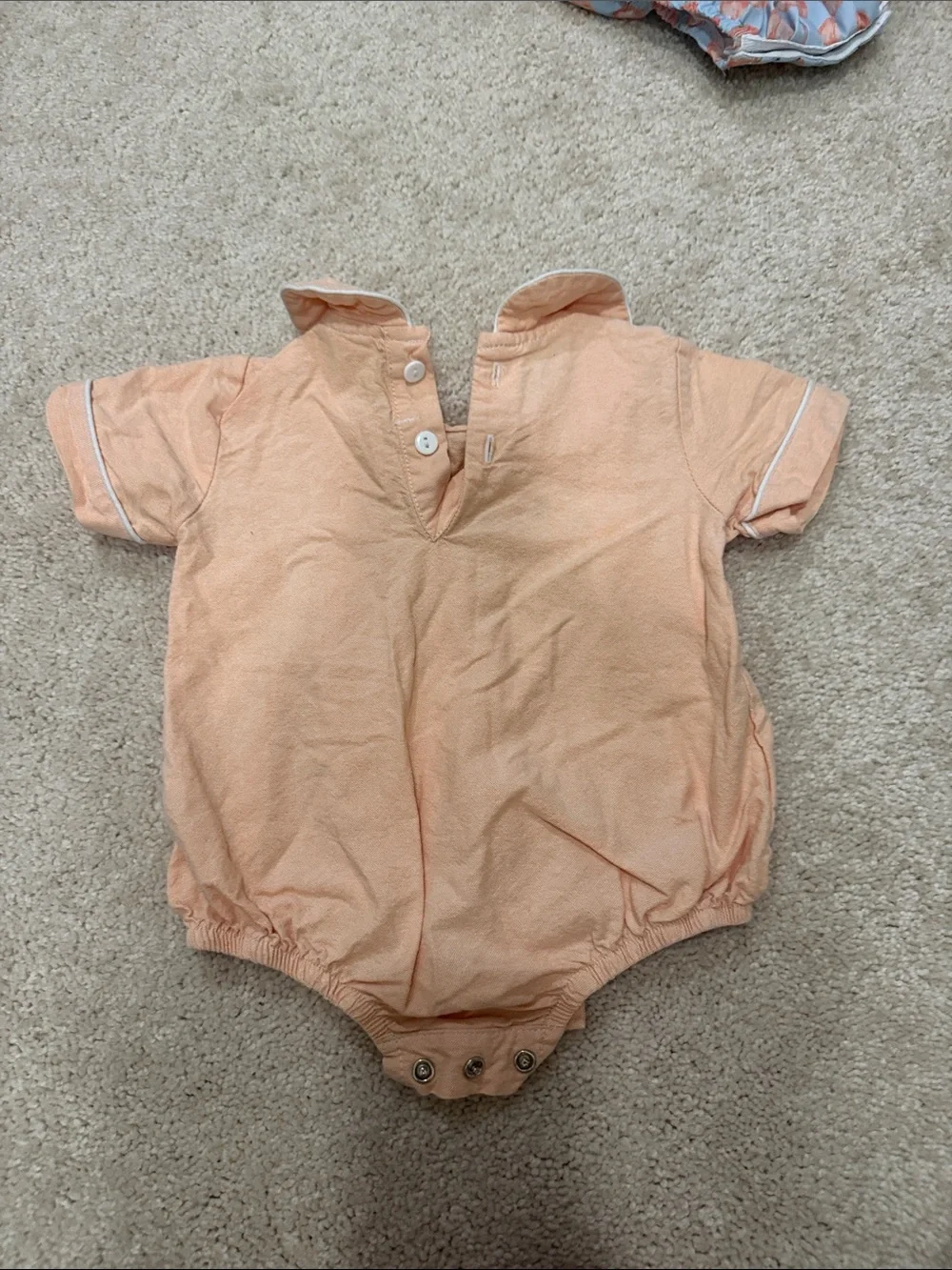 Sweet Dreams Peach Baby One-Piece with Halloween Embroidery